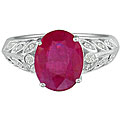 14k White Gold Ruby and Diamond Ring