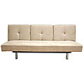 Beige Split-back Convertible Sofa/ Bed