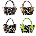Faux Leather Giraffe Print Handbag