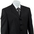 Sean John Men's Grey Stripe 4-button Wool Suit