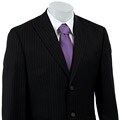 Sean John Men's Black Stripe 2-button Wool Suit