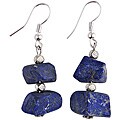 Handmade Silver Bead Blue Lapis Lazuli Earrings (Thailand)