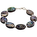 Handmade Abalone Shell and Silver Bead Bracelet (Thailand)