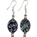 Handmade Abaolone Shell and Silver Bead Earrings (Thailand)