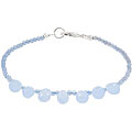 Handmade Blue Chalcedony and Silver Bracelet (Thailand)