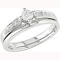 14k White Gold 1/4ct TDW Diamond Bridal Set (G-H, I1)