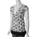 Happie Brand Junior's Off-white Short-sleeve Empire Waist Tunic