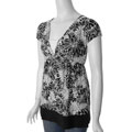 Happie Junior's Black/ White Short-sleeve Empire Waist Tunic