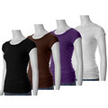 Self Esteem Junior's Scoop-neck Cap Sleeve Ribbed Top