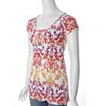 Self Esteem Junior's Orange Smocked Tie-back Top