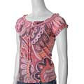 Mineral Brand Women's Sublimation Print Peasant Top