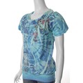 T.G. Fashion Junior's Blue Sublimation Print Top