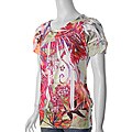 T.G. Fashion Junior's Multicolor Sublimation Print Top