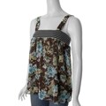 Hai Sheng Junior's Banded Top Floral Print Blouse