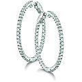14k Gold 2ct TDW Diamond Hoop Earrings (H-I, I1)