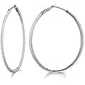 14k White Gold 5/8ct TDW Diamond Hoop Earrings (G-H, SI2-I1)