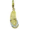 14k Gold 1/10ct TDW Diamond Flip Flop Charm