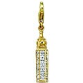 14k Gold 1/10ct TDW Diamond Baby Bottle Charm