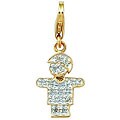 14k Yellow Gold Diamond Accent Boy Charm