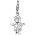 14k White Gold Diamond Accent Boy Charm