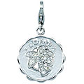14k White Gold 1/10ct TDW Diamond Palm Tree Charm