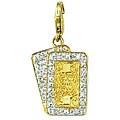 14k Gold 1/10ct TDW Diamond Blackjack Charm