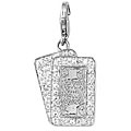 14k White Gold 1/10ct TDW Diamond Blackjack Charm