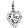 14k White Gold 1/10ct TDW Diamond 'I Love You' Charm