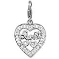 14k White Gold 1/10ct TDW Sweet Heart Charm