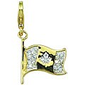 14k Gold 1/10ct TDW Diamond Canadian Flag Charm