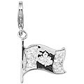 14k White Gold 1/10ct TDW Diamond Canadian Flag Charm