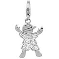 14k White Gold 1/10ct TDW Diamond Boy Charm