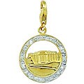 14k Gold 1/10ct TDW Diamond White House Charm