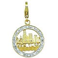 14k Gold 1/10ct TDW Diamond New York Charm