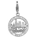 14k White Gold 1/10ct TDW Diamond New York Charm