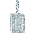 14k White Gold 1/10ct TDW Diamond Holy Bible Charm