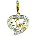 14k Gold 1/10ct TDW Diamond Sister Charm