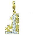 14k Gold 1/10ct TDW Diamond #1 Sister Charm