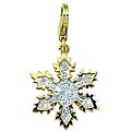 14k Yellow Gold 1/10ct TDW Diamond Snowflake Charm