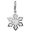 14k White Gold 1/10ct TDW Diamond Snowflake Charm