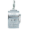 14k White Gold Diamond Slot Machine Charm