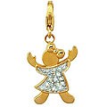 14k Yellow Gold 1/10ct TDW Diamond Girl Charm