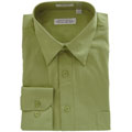 Boston Traveler Men's Point Collar Olive Dress Shirt