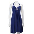 Scarlett Nite Women's Royal Matte Jersey Halter Dress