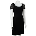 Tahari ASL Women's Chiffon-sleeve Crepe Sheath Dress