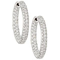 18k White Gold 2ct TDW Diamond Inside-out Hoop Earrings (H-I, I1)