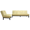 Light Seafoam Green Microfiber Sofa and Chair Set