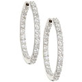 14k White Gold 1ct TDW Inside-out Hoop Earrings (H-I, I1)