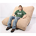 FufSack Beige Microfiber Futon Pillow Lounge Chair