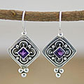 Silver Amethyst Beaded Earrings (Indonesia)